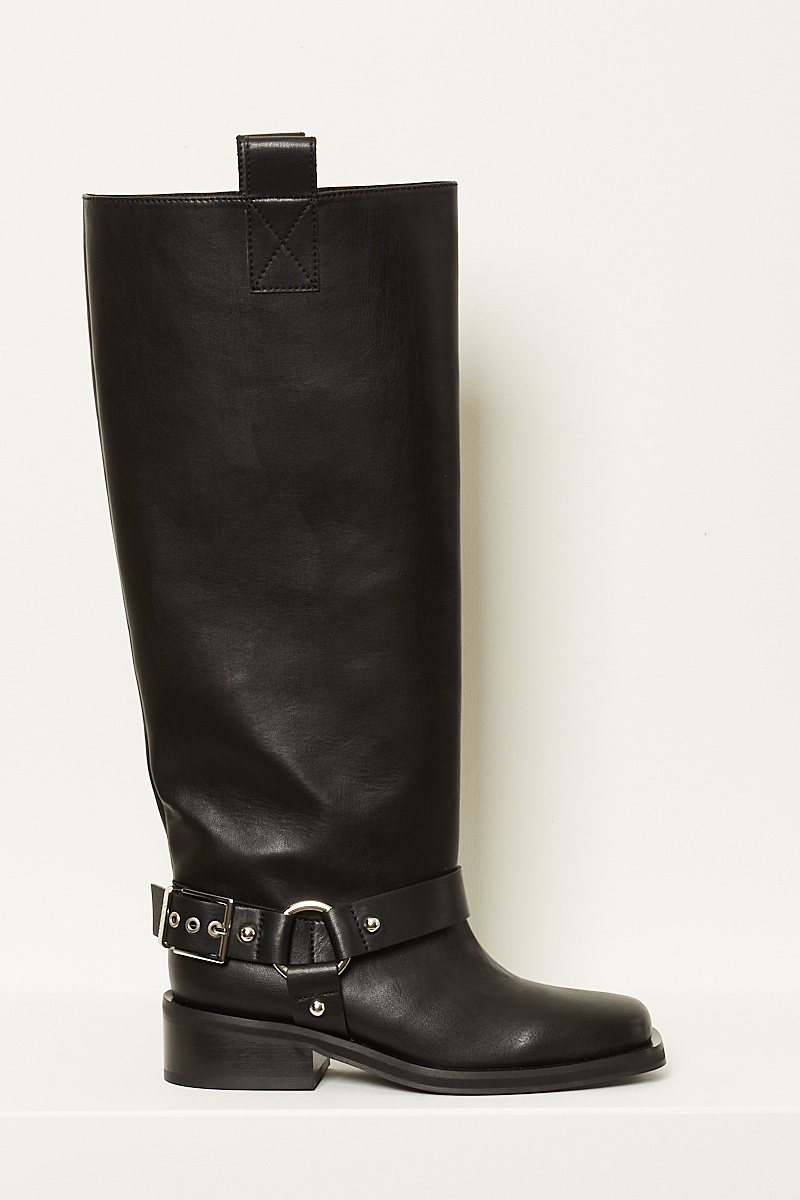 Biker tubular underknee boot