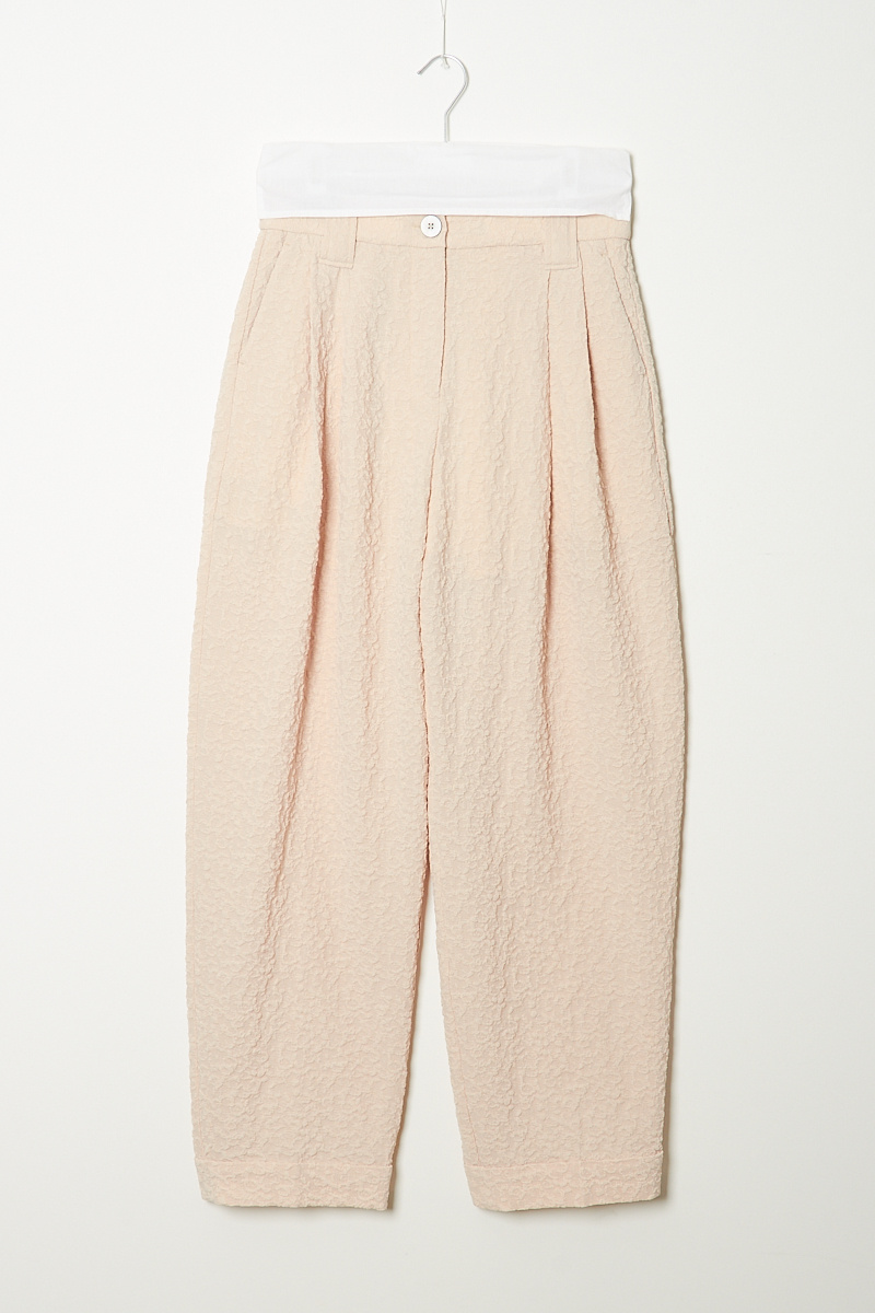 Ganni - Textured suiting mid waist pants