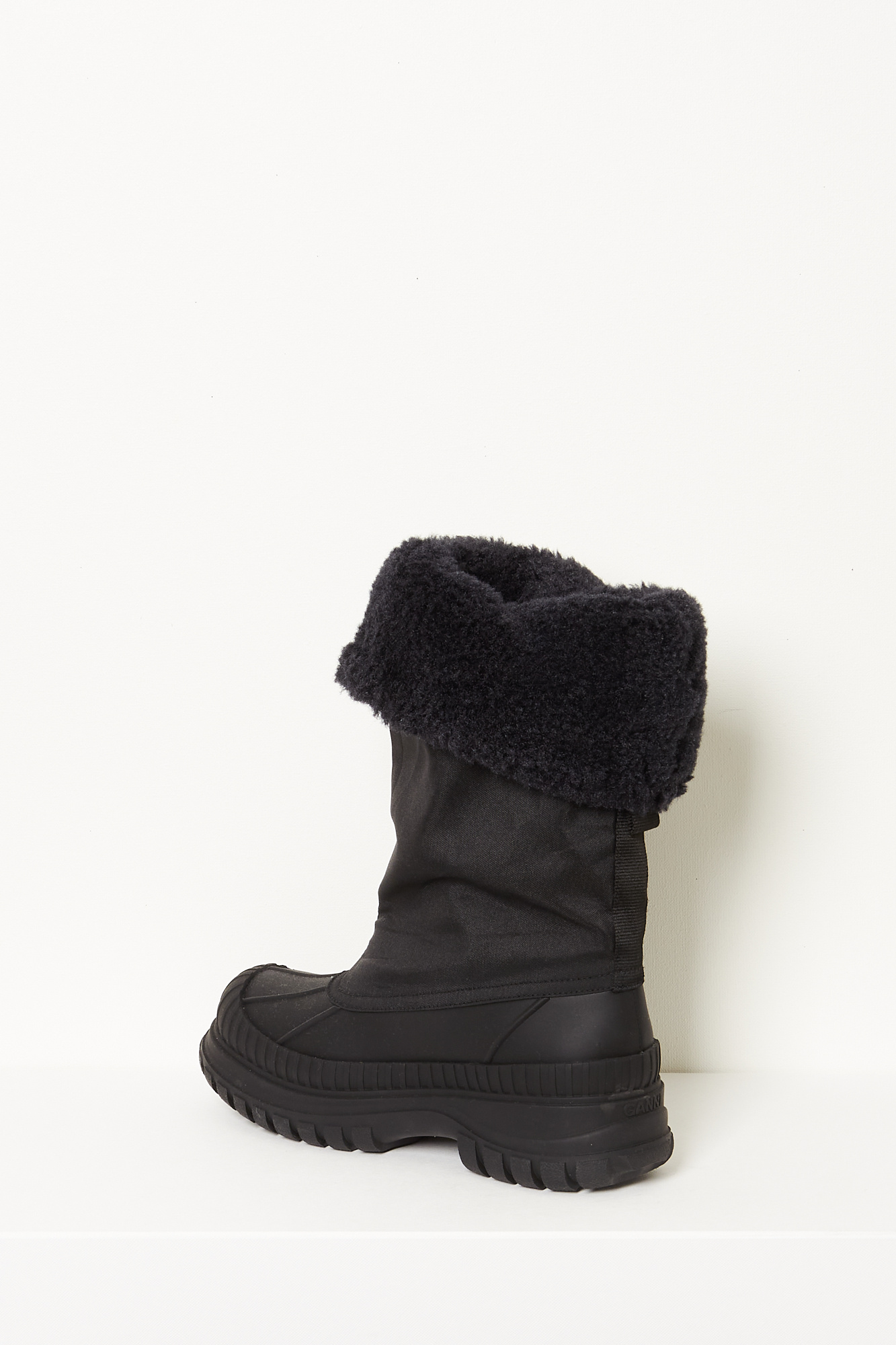 Ganni - Outdoor high shaft shearling boot