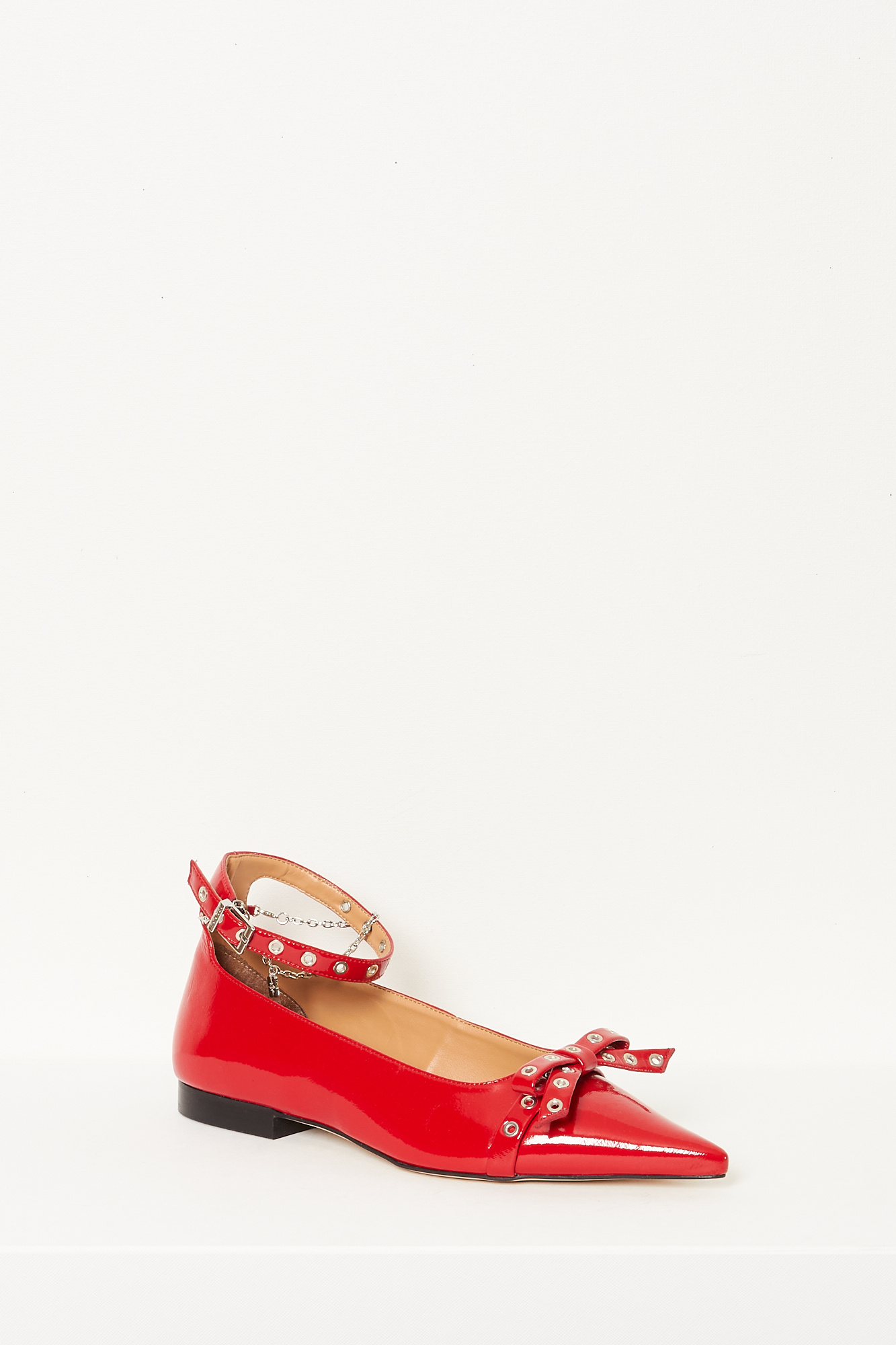 Ganni - Eyelets jewel ballerina