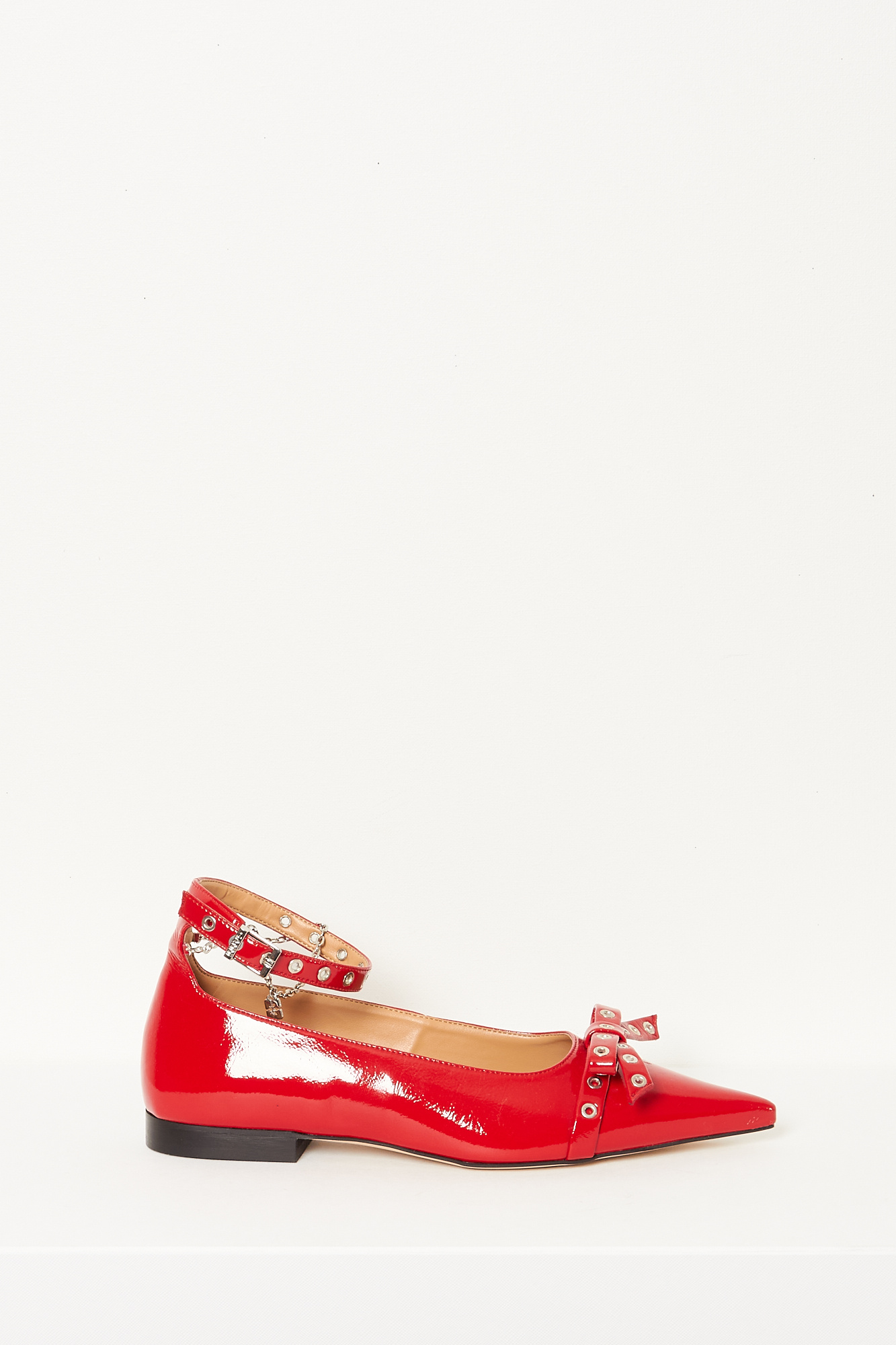 Ganni Eyelets jewel ballerina