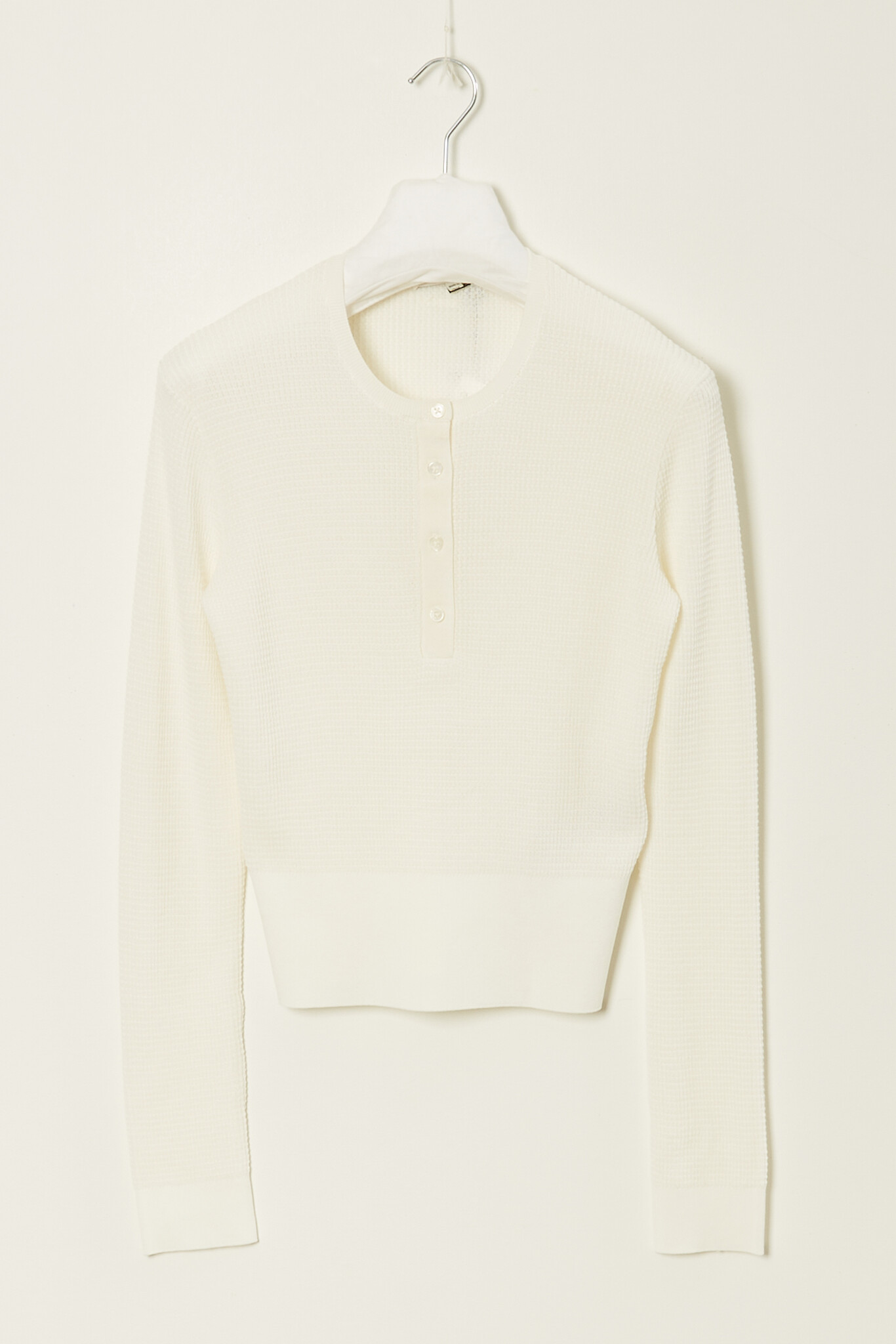 JW ANDERSON - LS waffle henley top