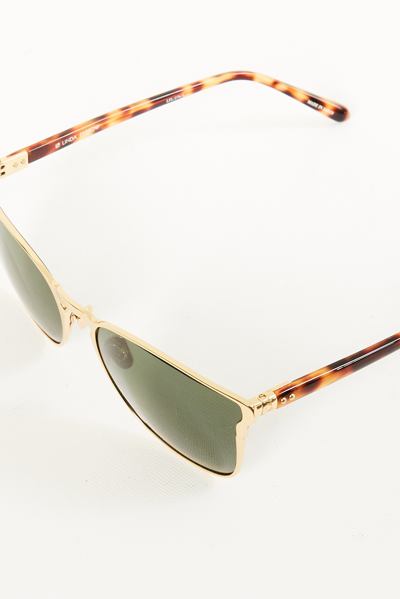  - gold / horn acetate frame green lens sunglasses