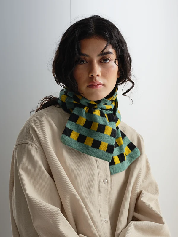 Jo Gordon - 30 SKI Small Check Stripe Scarf