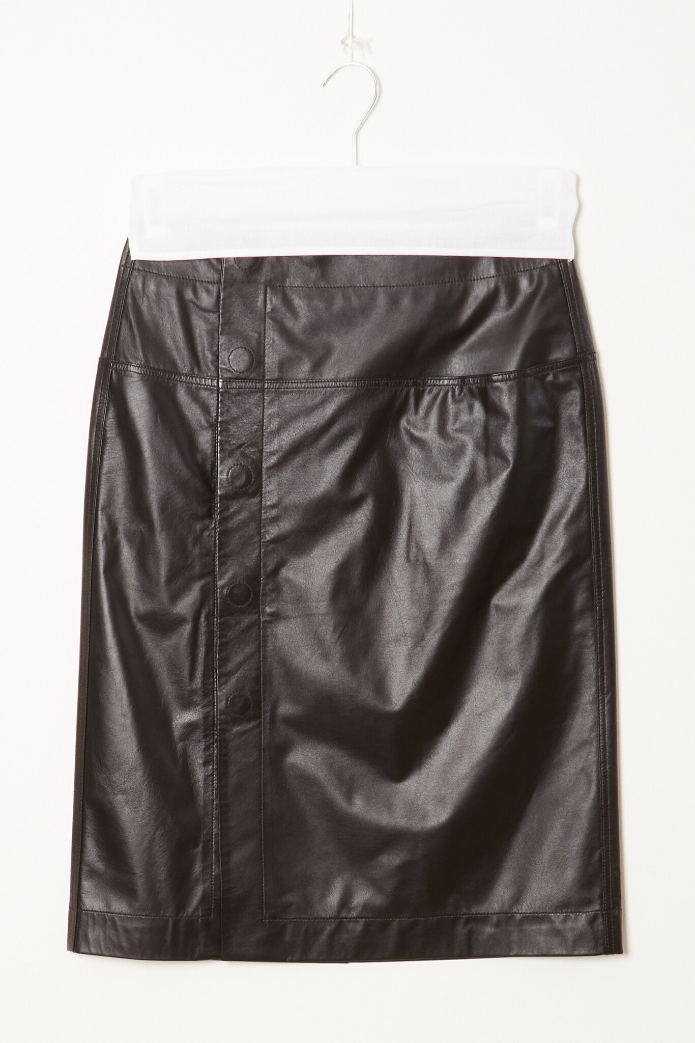 Lemaire Leather wrapover skirt