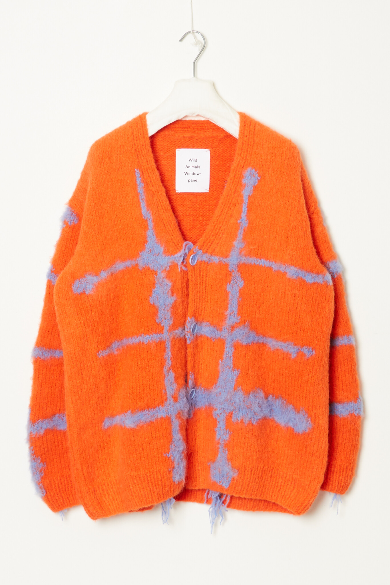 wild animals Windowpane hand knitted cardigan