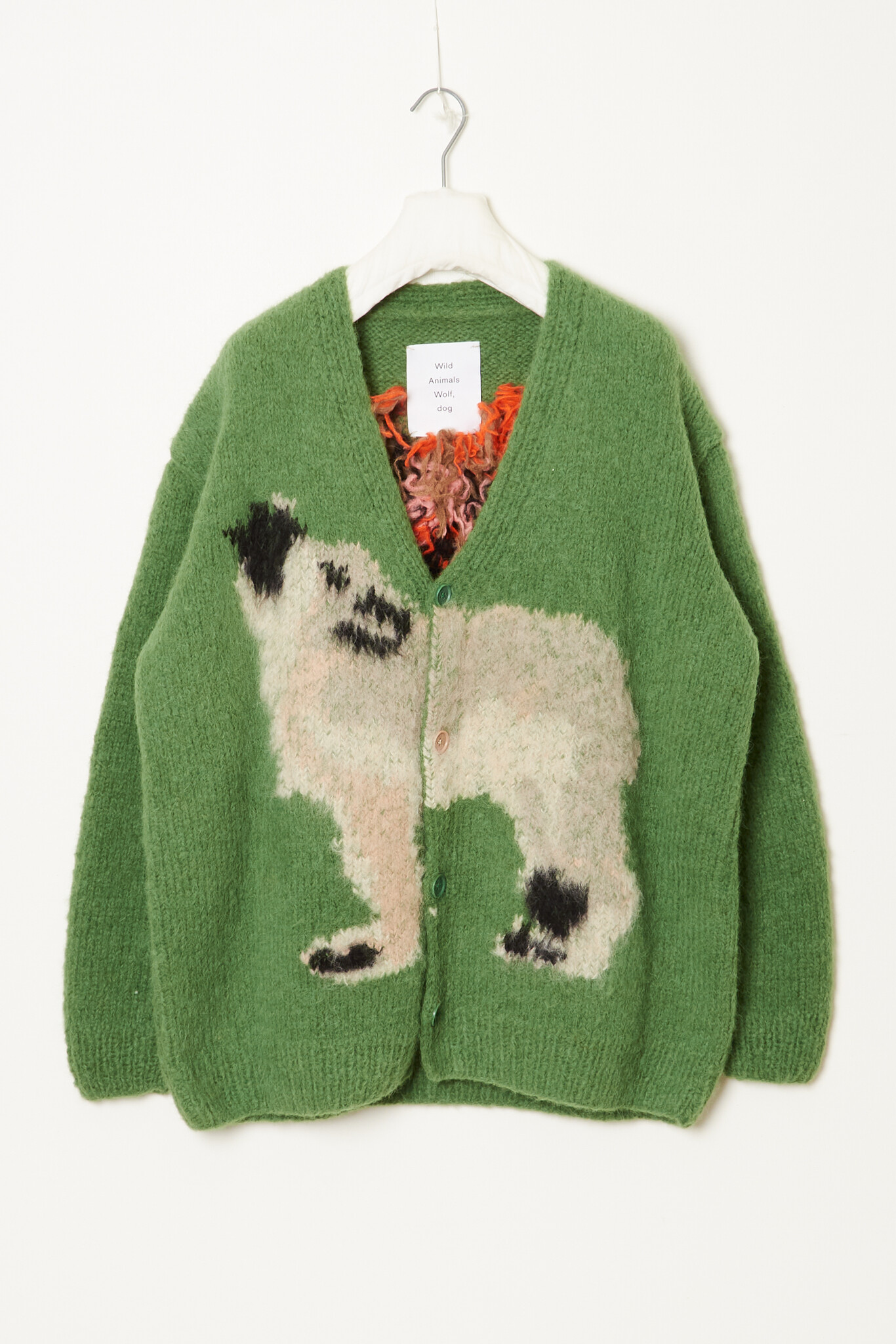 wild animals - Wolf dog hand knitted cardigan
