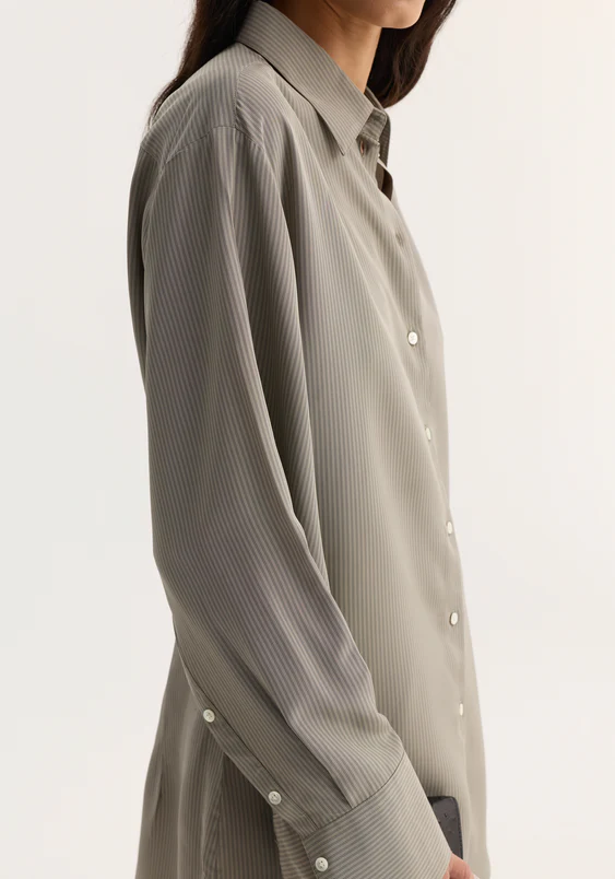 Róhe - Open sleeve stripe shirt