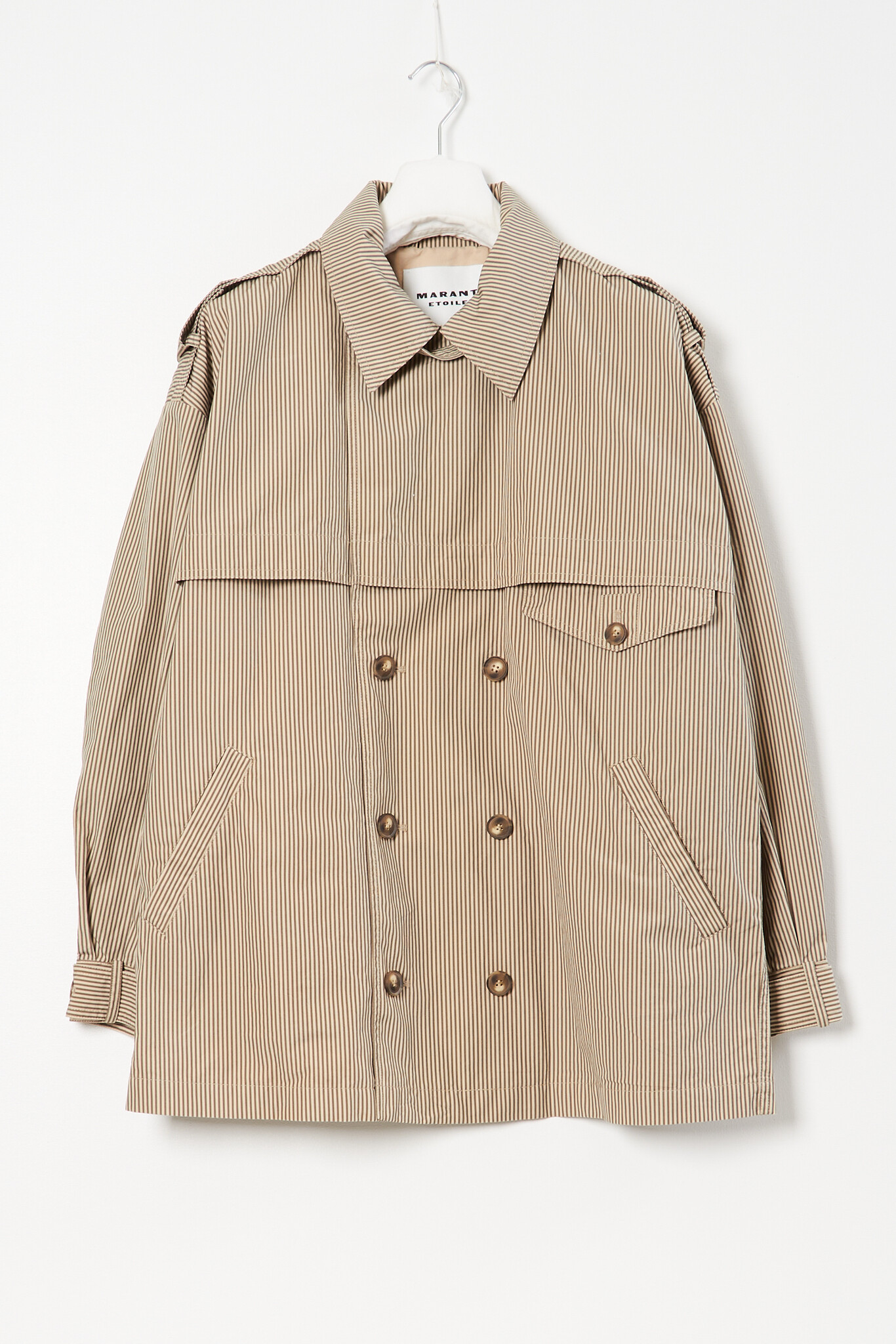 Marant Etoile - Claya striped cotton coat