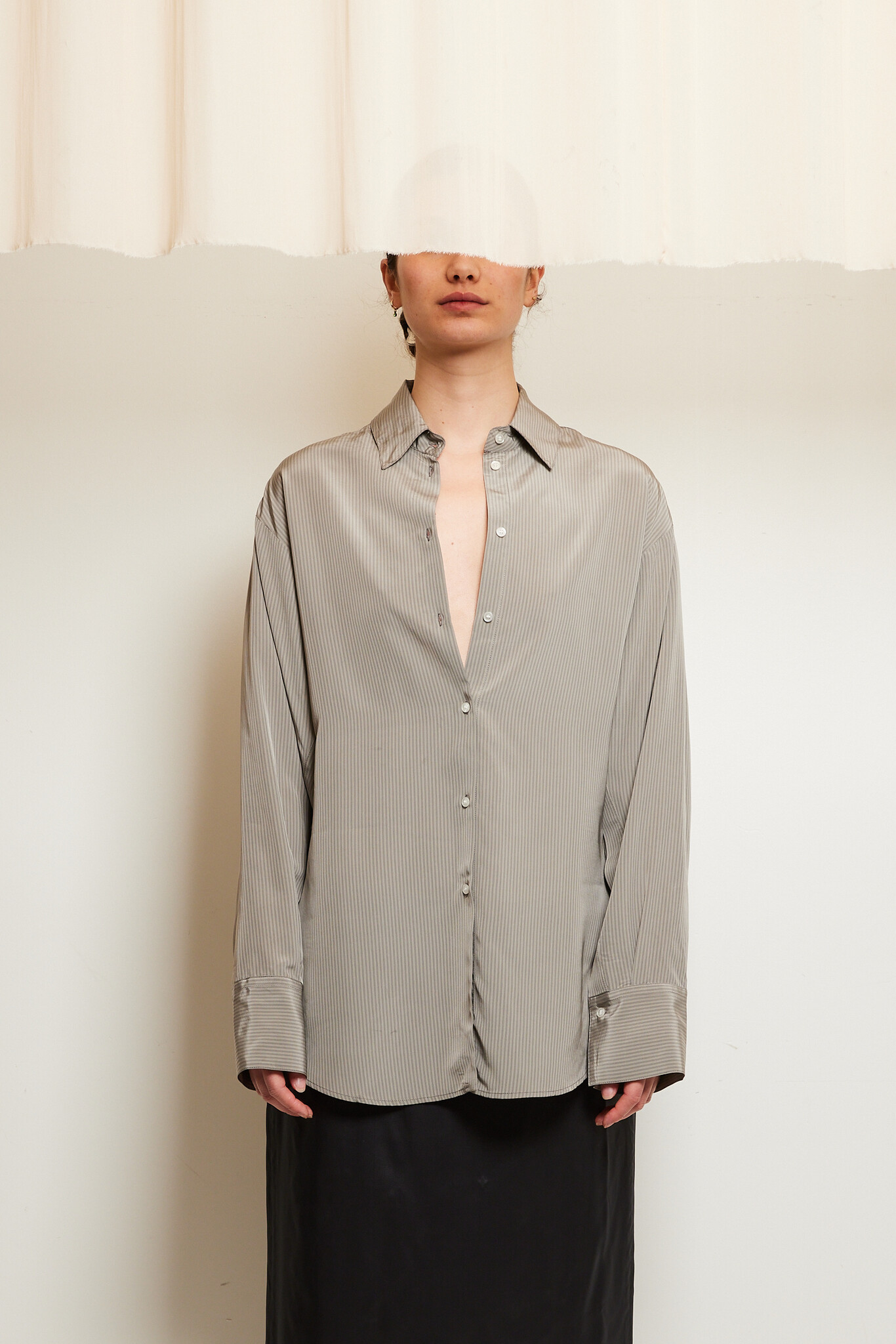 Róhe - Open sleeve stripe shirt