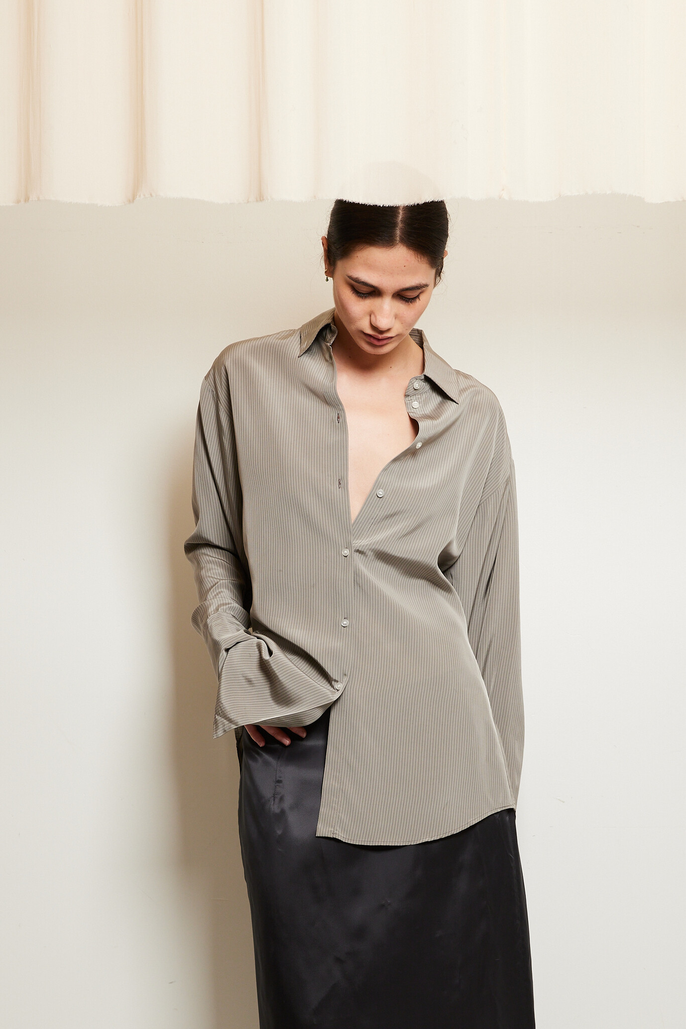 Róhe - Open sleeve stripe shirt