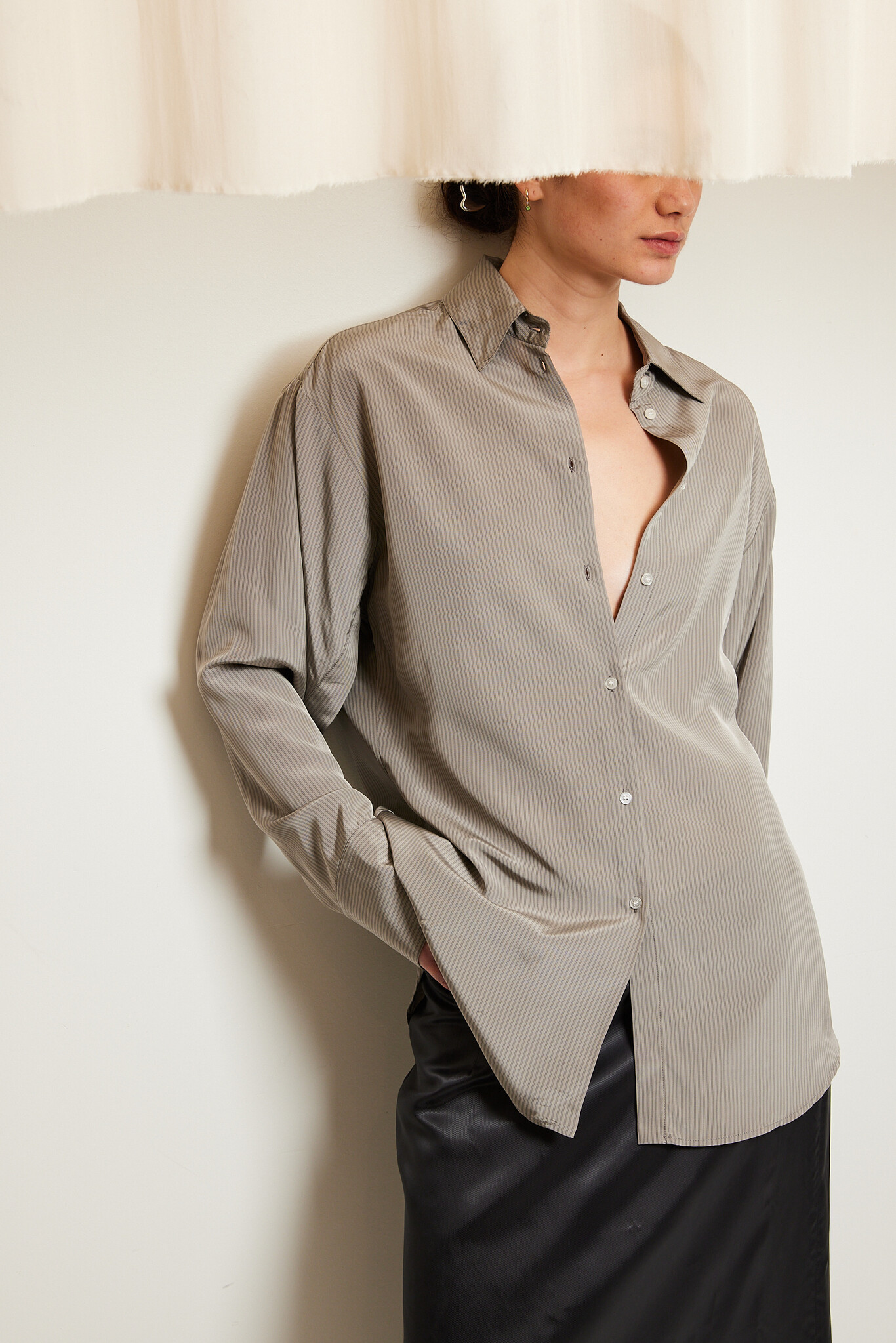 Róhe - Open sleeve stripe shirt