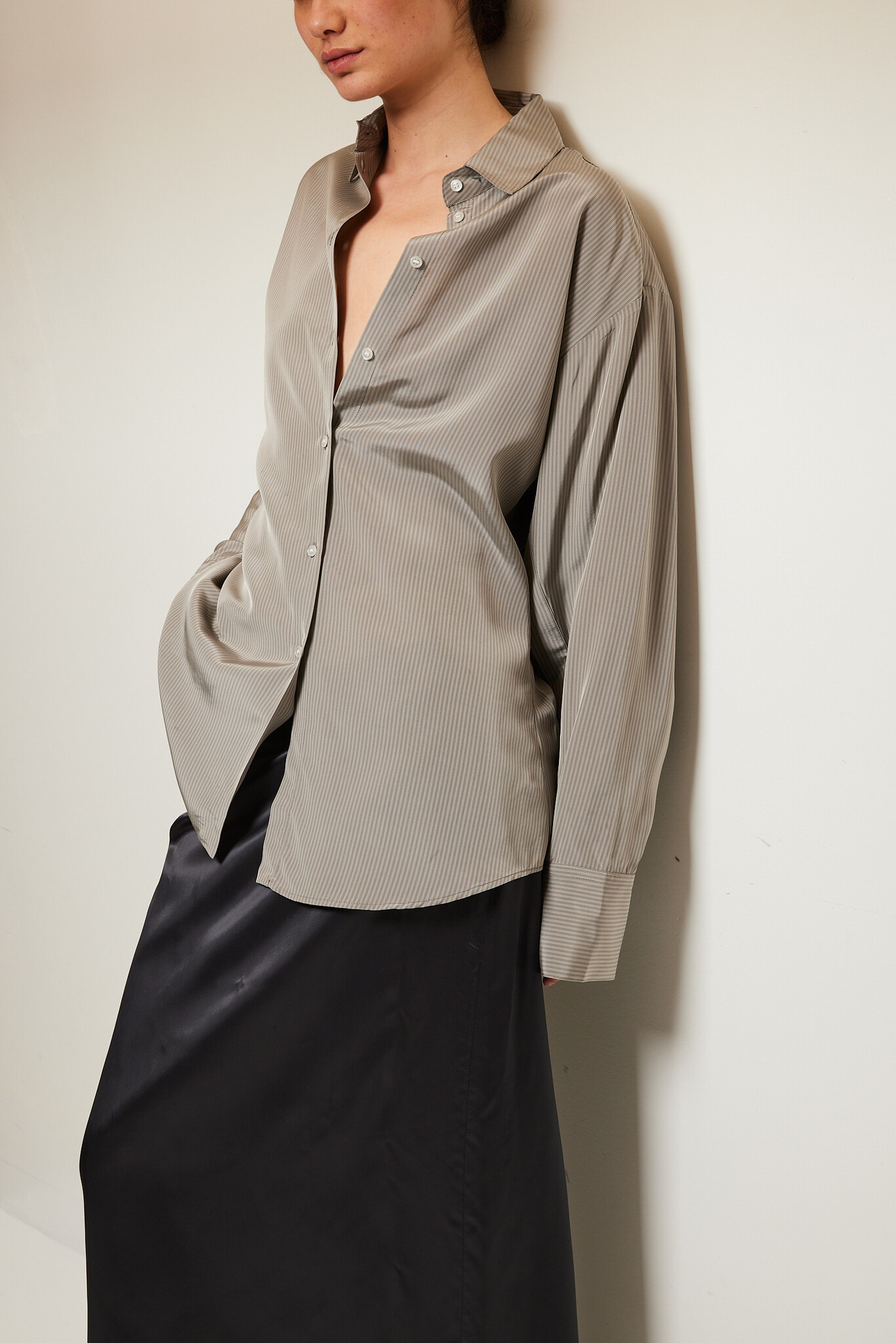 Róhe - Open sleeve stripe shirt