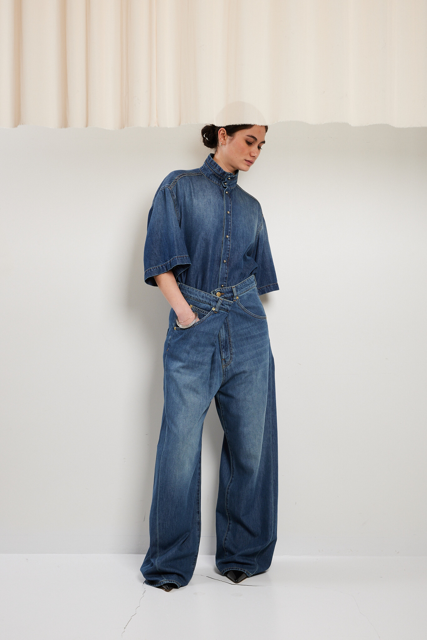 Darkpark - Ines fold over tencel denim