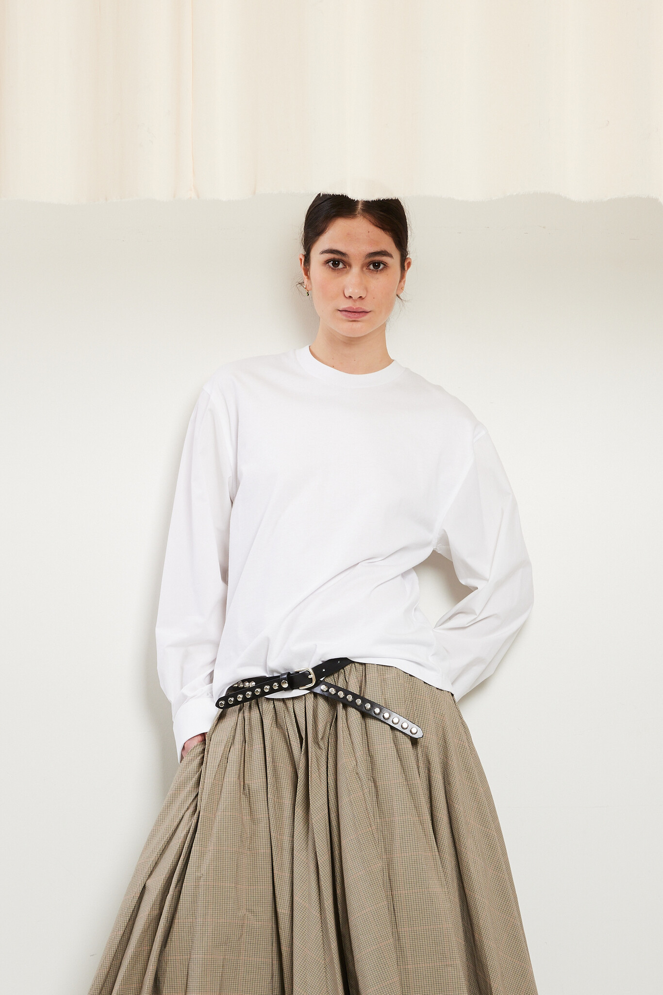 Meryll Rogge - T-shirt with shirting sleeves