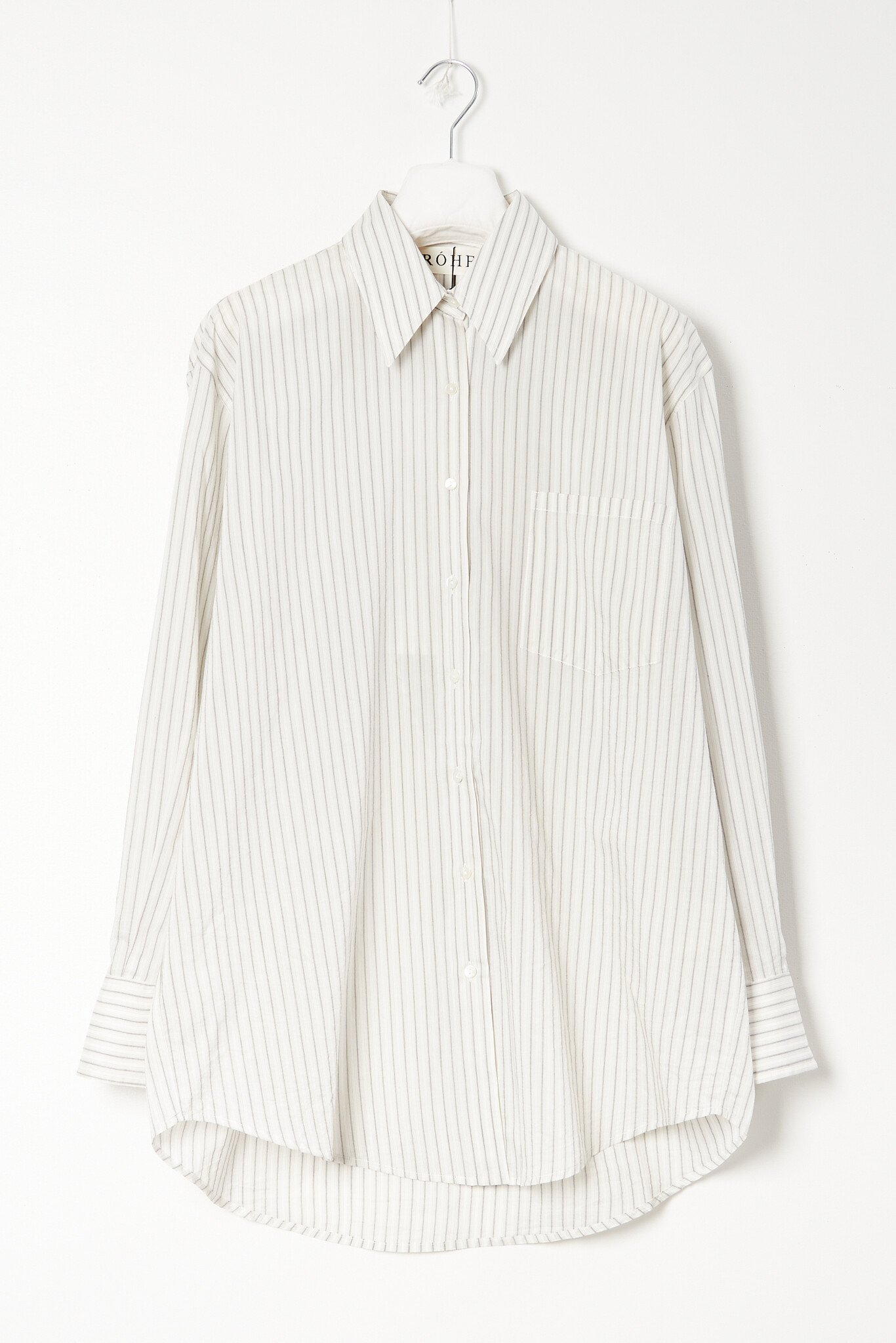 Róhe - Silk stripe belted shirt