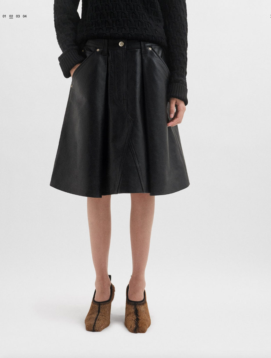 Wales Bonner - Shiny biker leather skirt