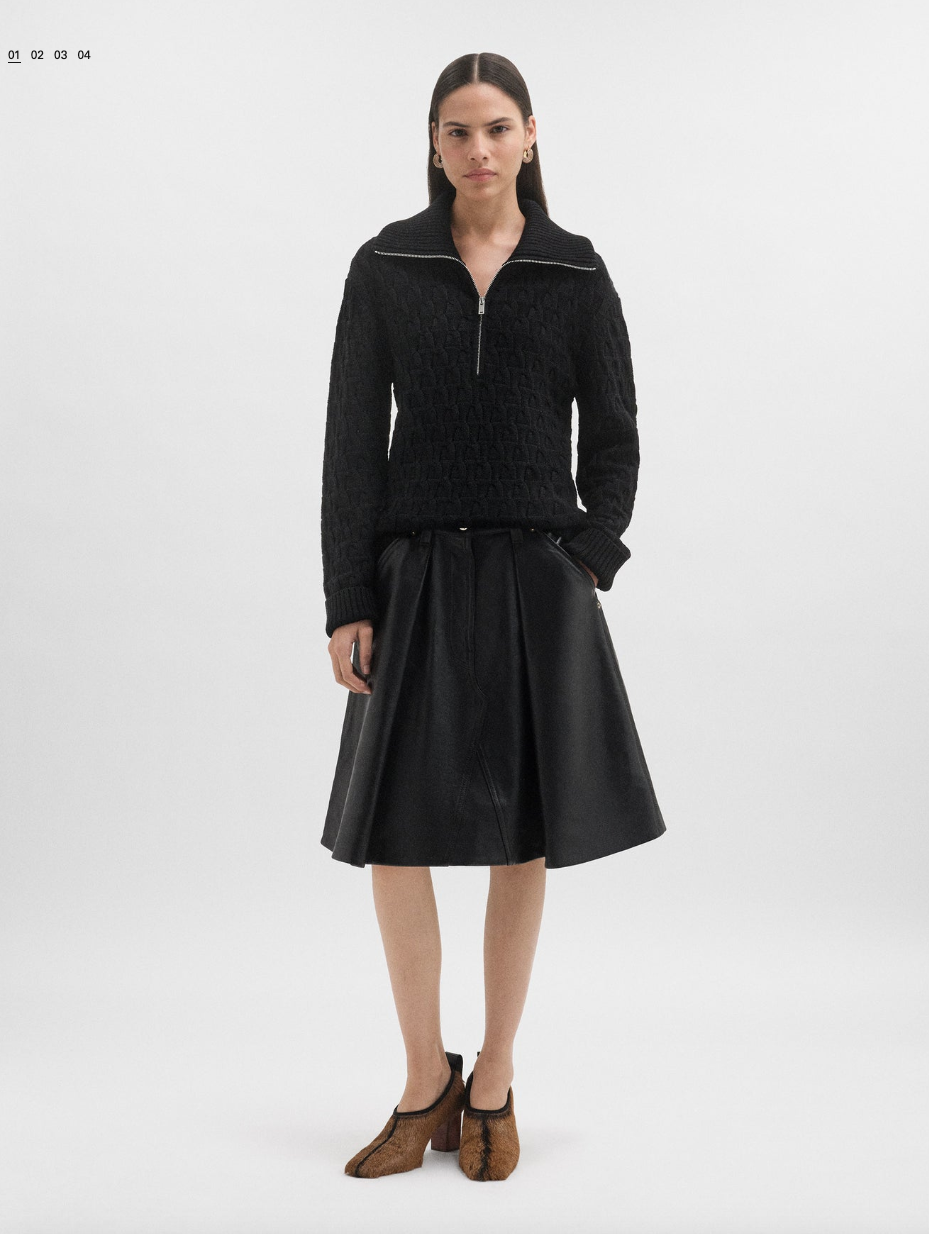 Wales Bonner - Shiny biker leather skirt