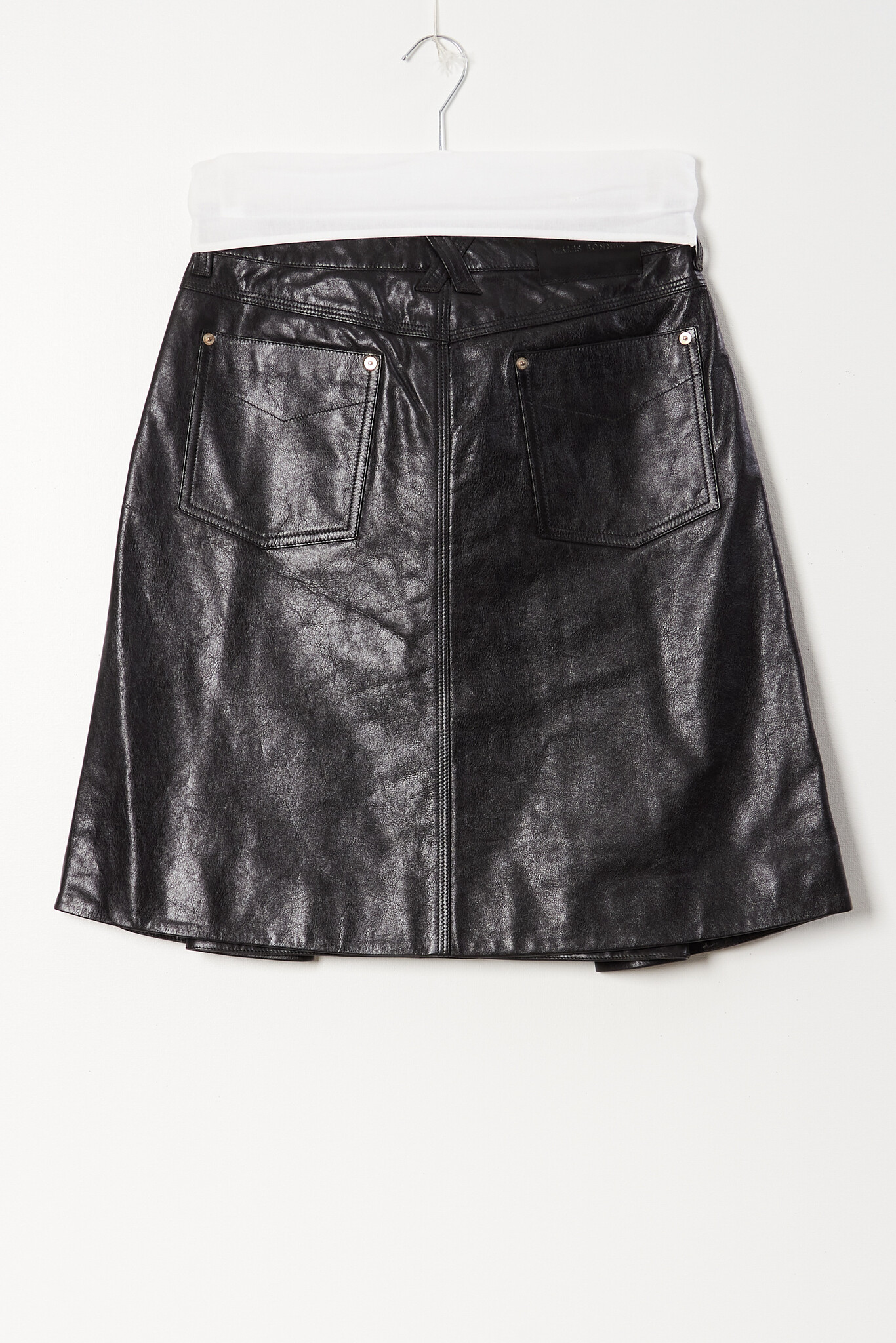 Wales Bonner - Shiny biker leather skirt