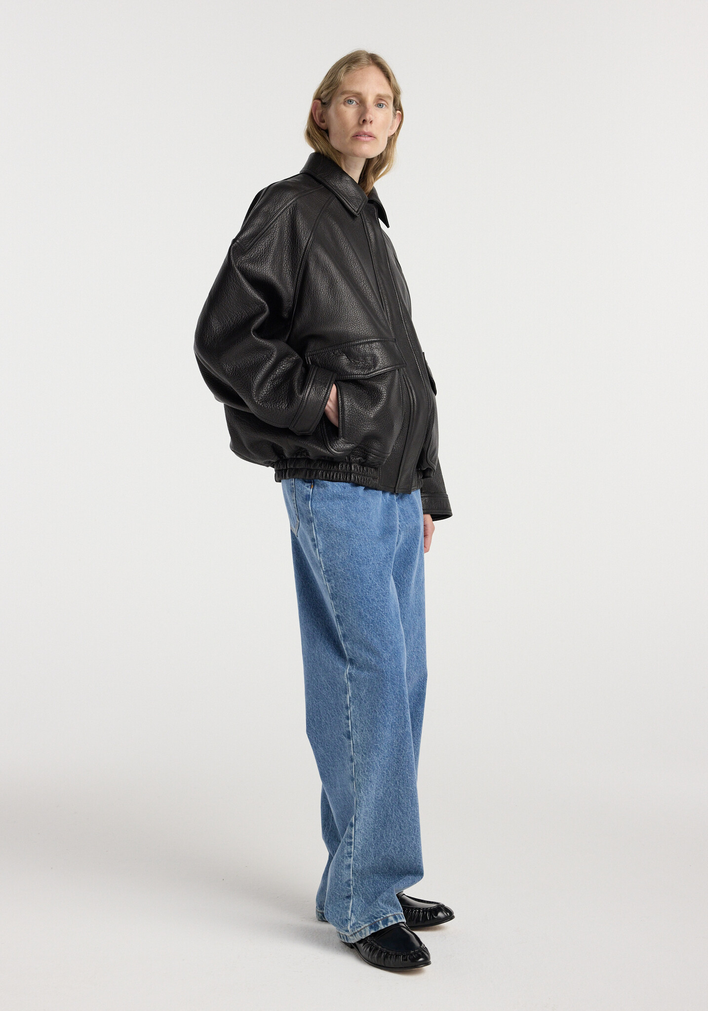 Róhe - Grain leather aviator jacket