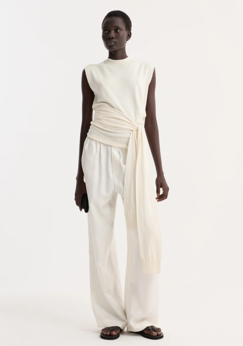Róhe - Open back knitted wrap top