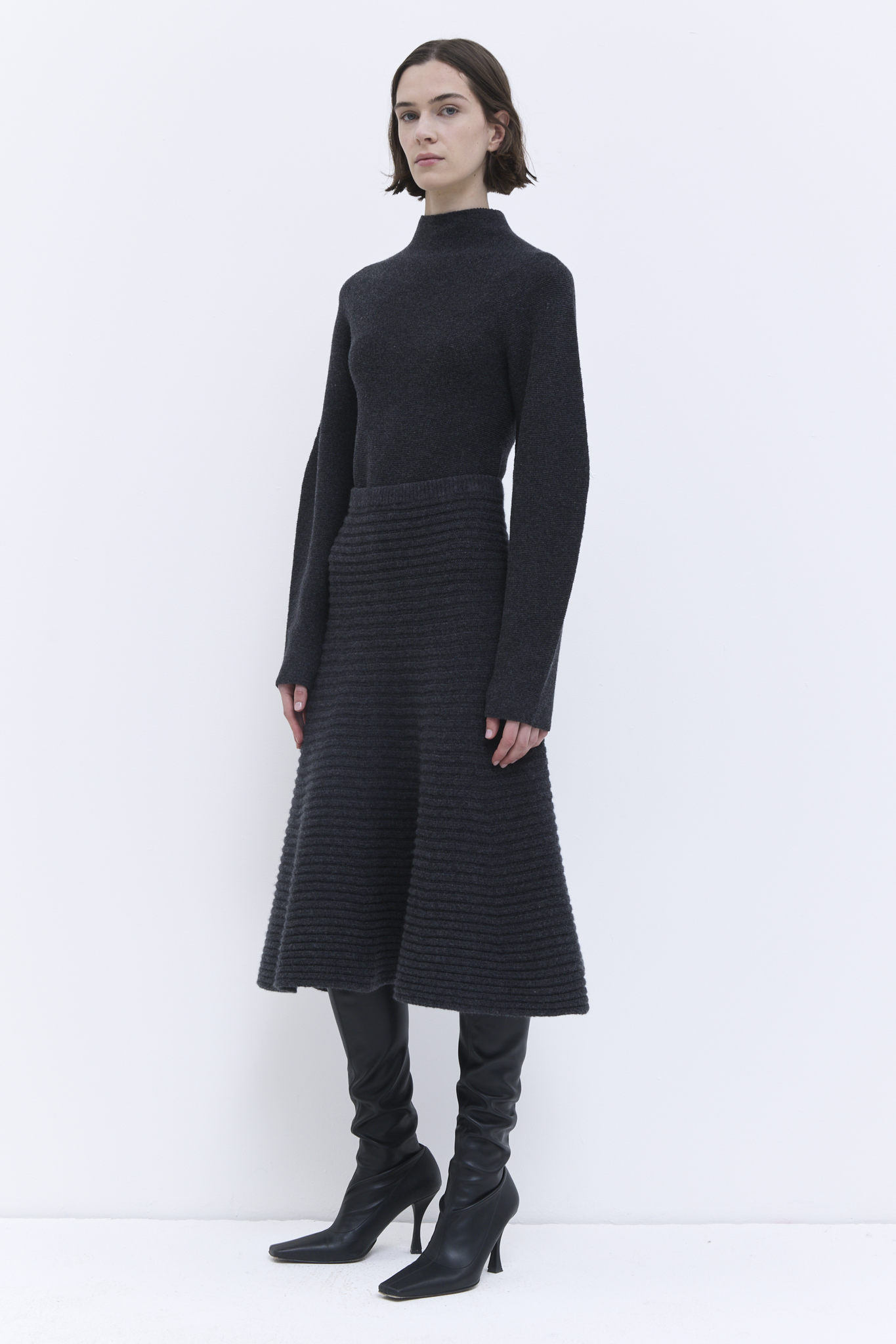 Christian Wijnants - Kissira chunky 3D rib knit skirt