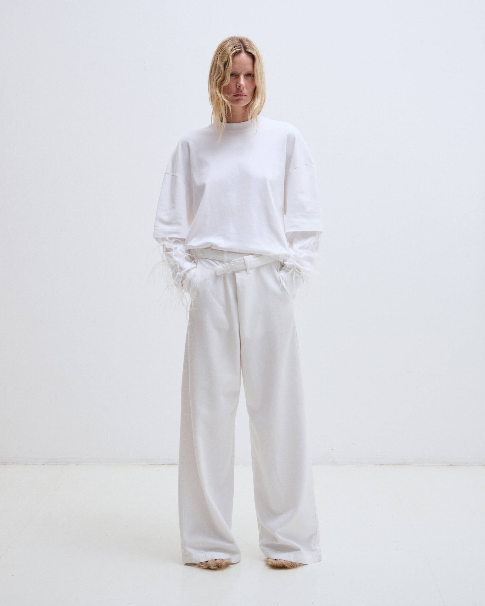 Darkpark - Gaia wide leg belt denim
