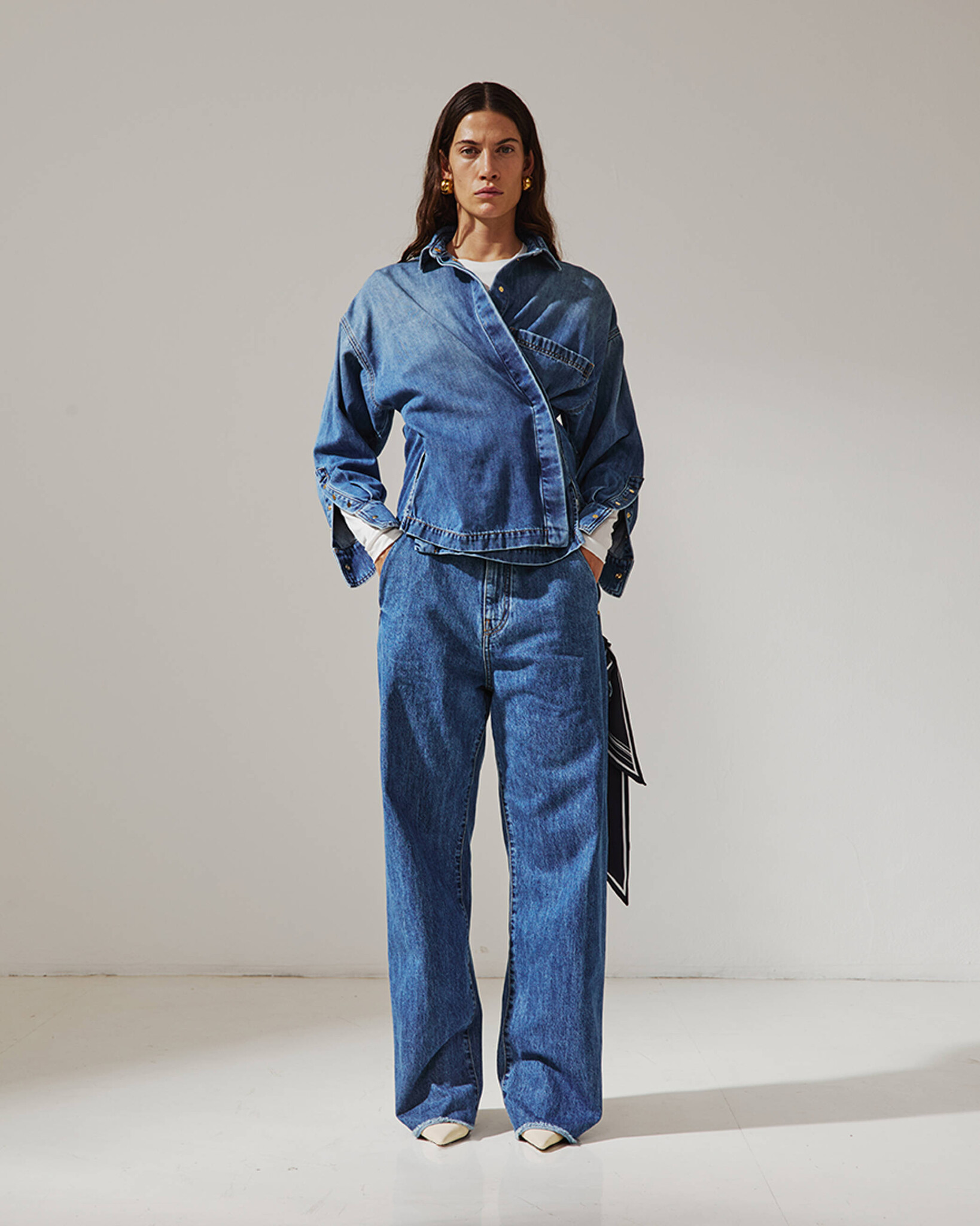 Darkpark - Sienna loose side split denim