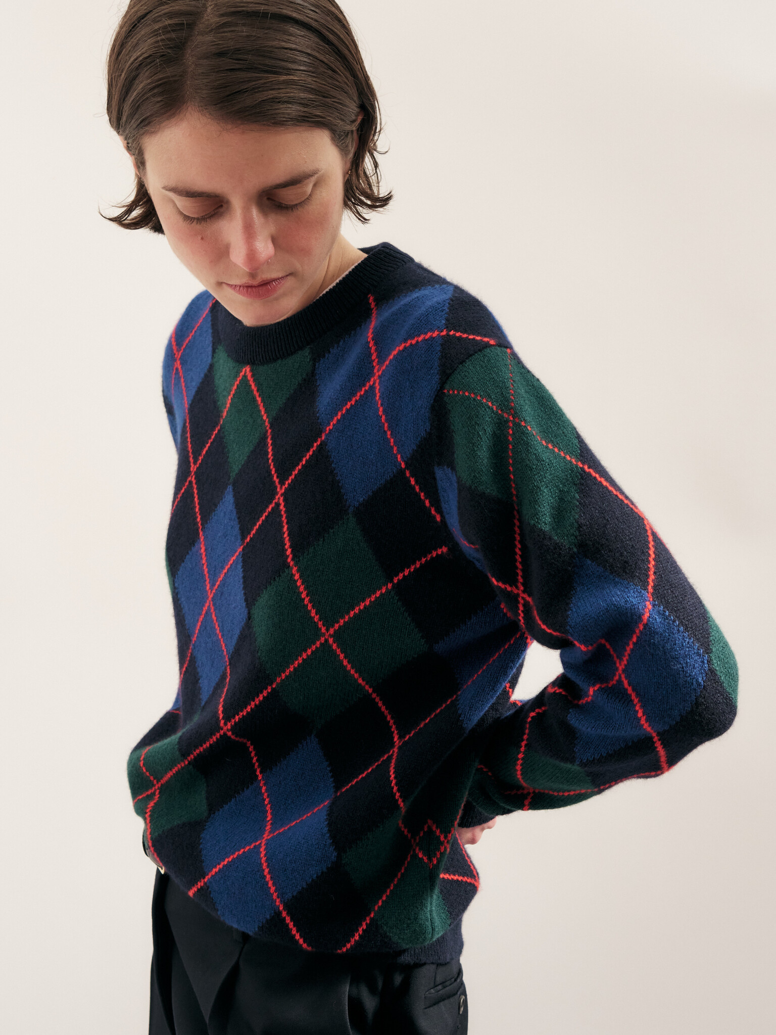 &Daughter Ava Argyle Crewneck