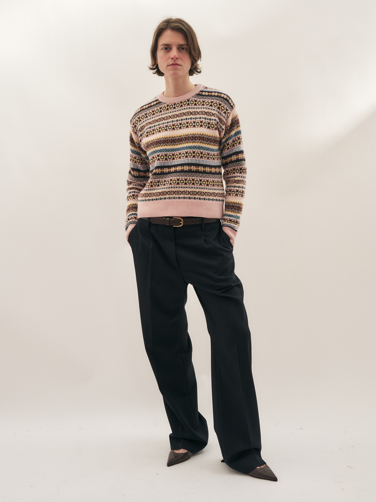 &Daughter - Kilda Shrunken Fairisle Crewneck