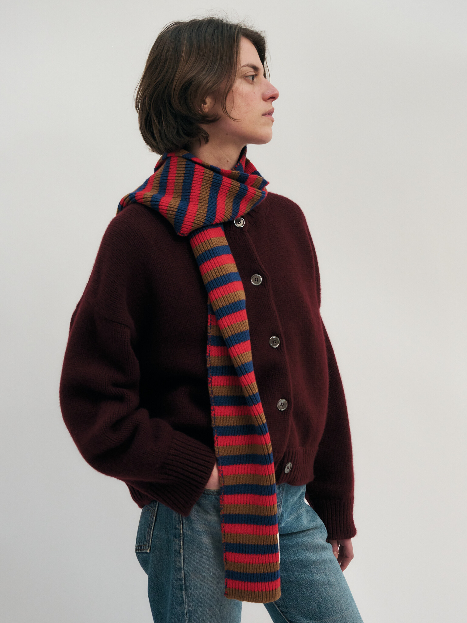 &Daughter Clover Striped Scarf