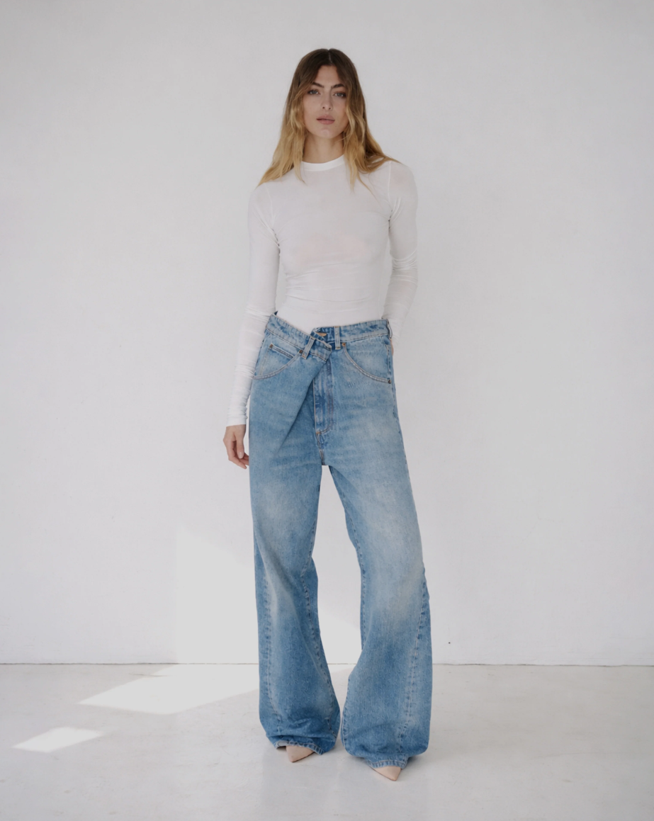 Darkpark - Ines fold over tencel denim