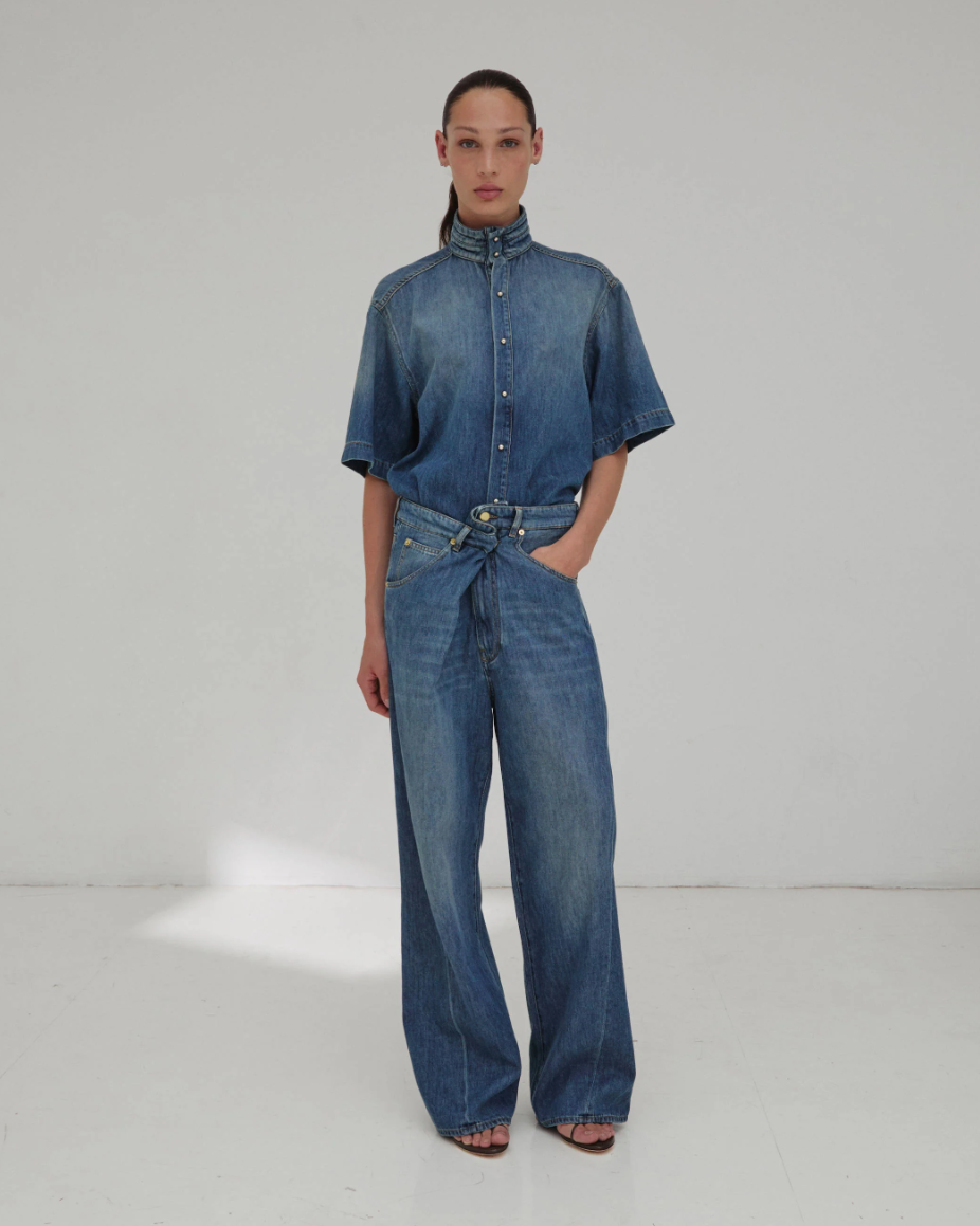 Darkpark - Ines fold over tencel denim