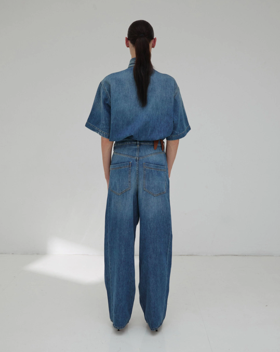 Darkpark - Ines fold over tencel denim