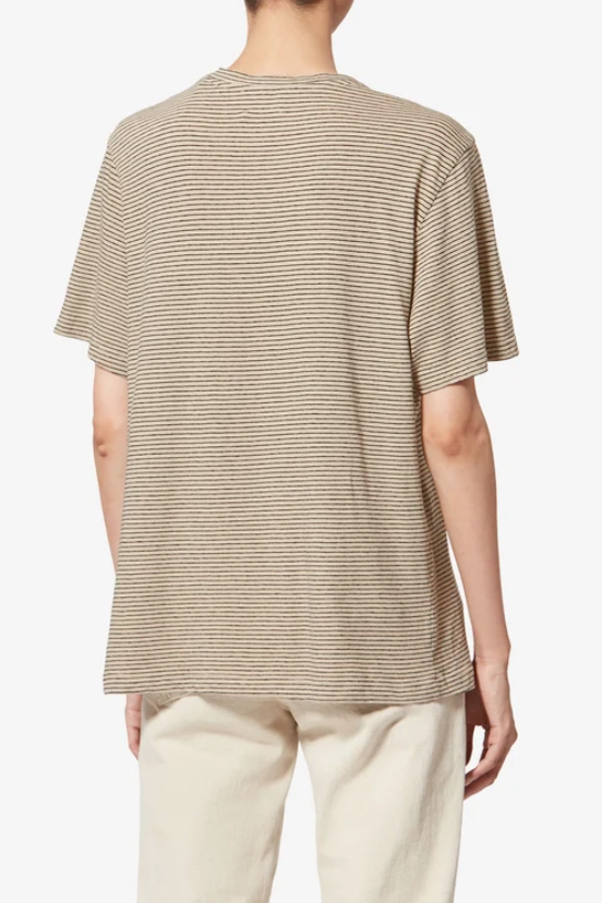 Marant Etoile - Zewel striped linen t-shirt