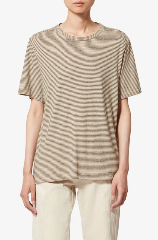 Marant Etoile - Zewel striped linen t-shirt