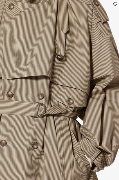 Marant Etoile - Claya striped cotton coat