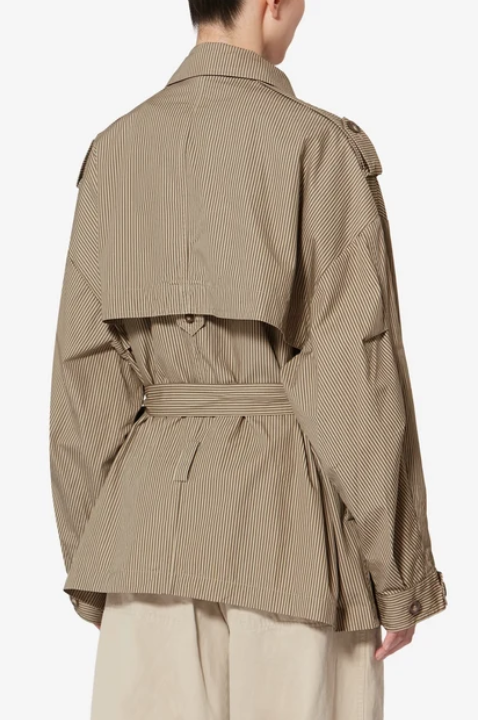 Marant Etoile - Claya striped cotton coat