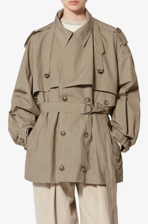 Marant Etoile - Claya striped cotton coat