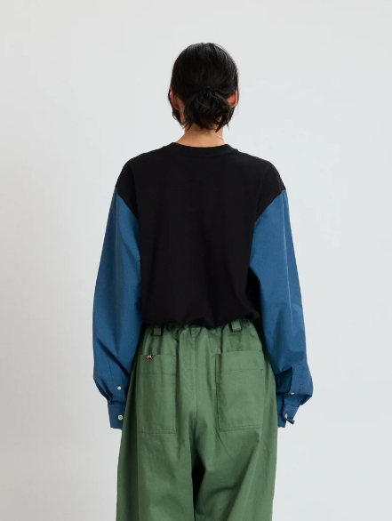 Meryll Rogge - T-Shirt with shirting sleeves