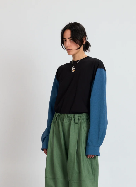 Meryll Rogge - T-Shirt with shirting sleeves