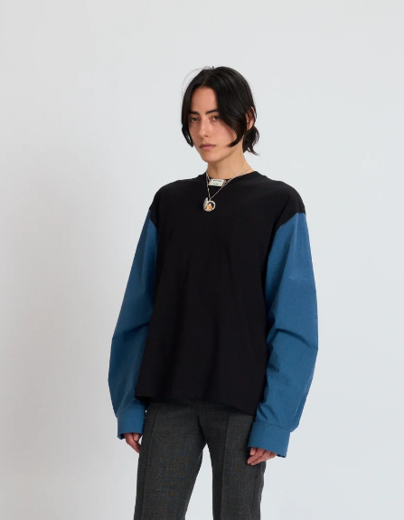 Meryll Rogge - T-Shirt with shirting sleeves