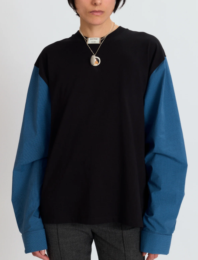 Meryll Rogge - T-Shirt with shirting sleeves
