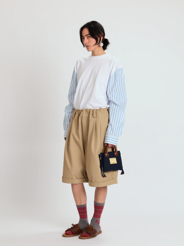 Meryll Rogge - T-Shirt with shirting sleeves