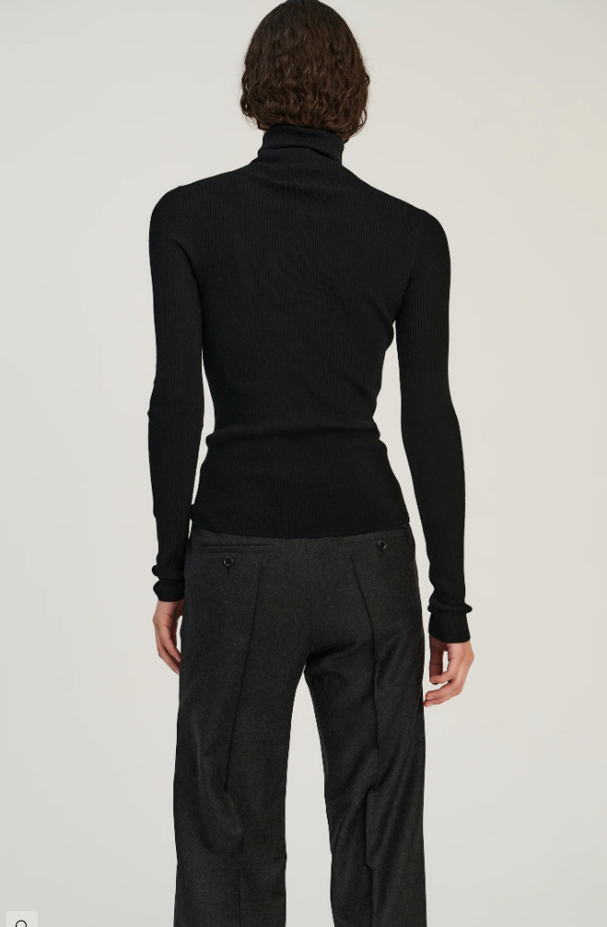 Rhea - RHEA138 Ribbed Turtleneck Merino Wool