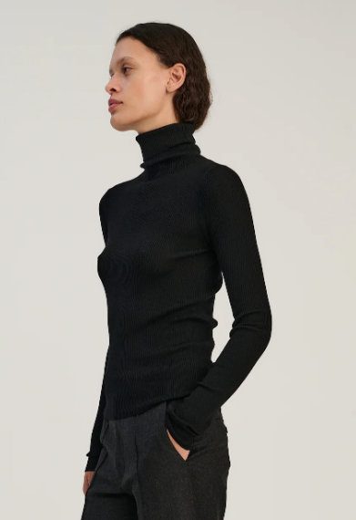 Rhea - RHEA138 Ribbed Turtleneck Merino Wool