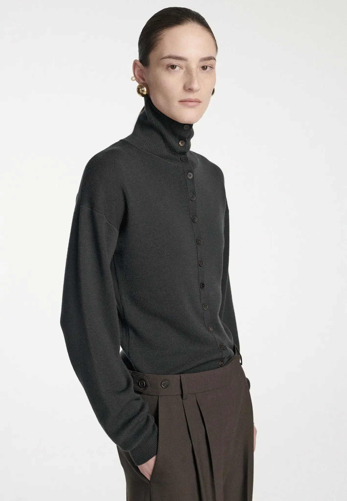 Frenken - Buttoned fitted cardigan