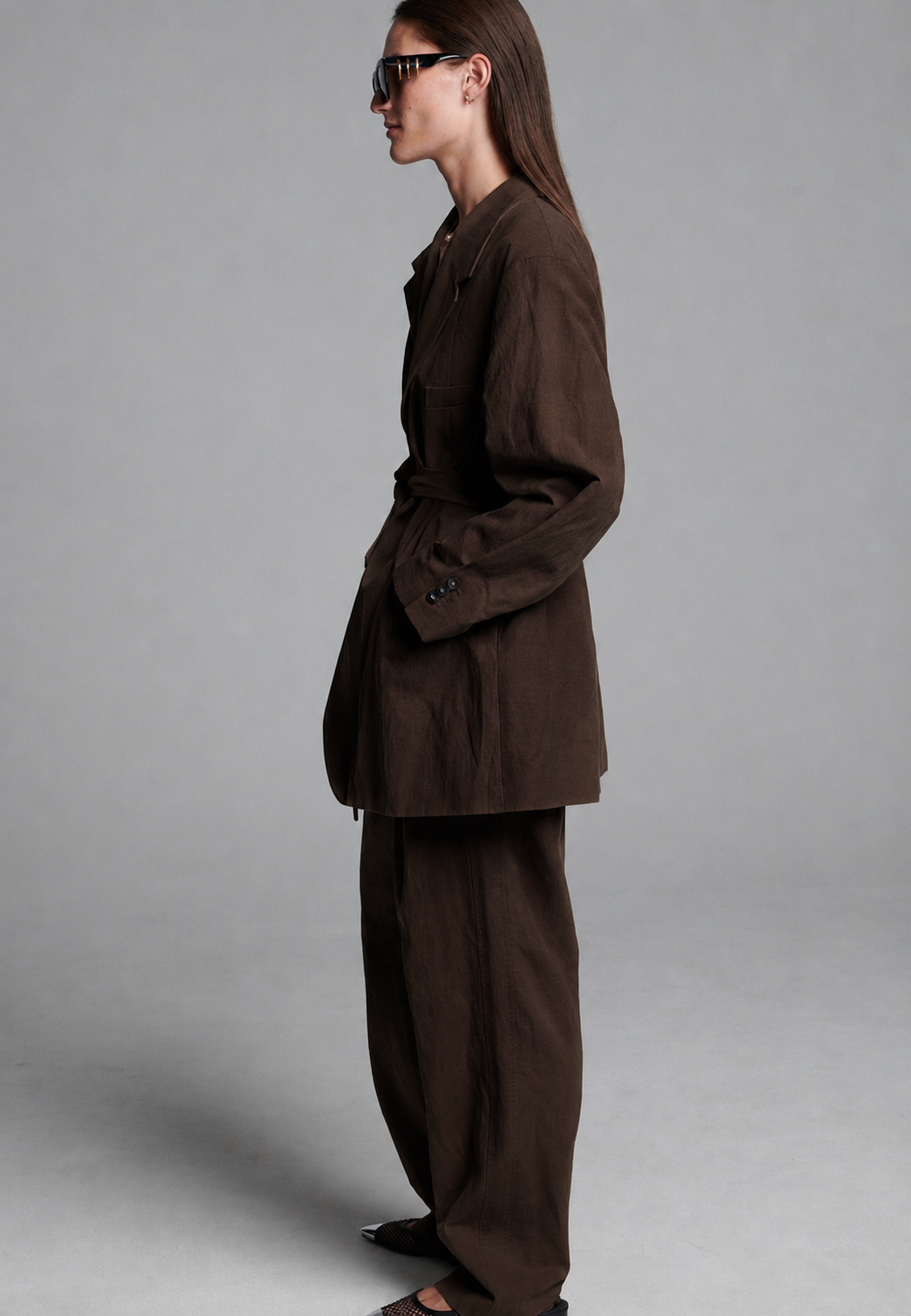 Frenken - Crush wool wrap blazer