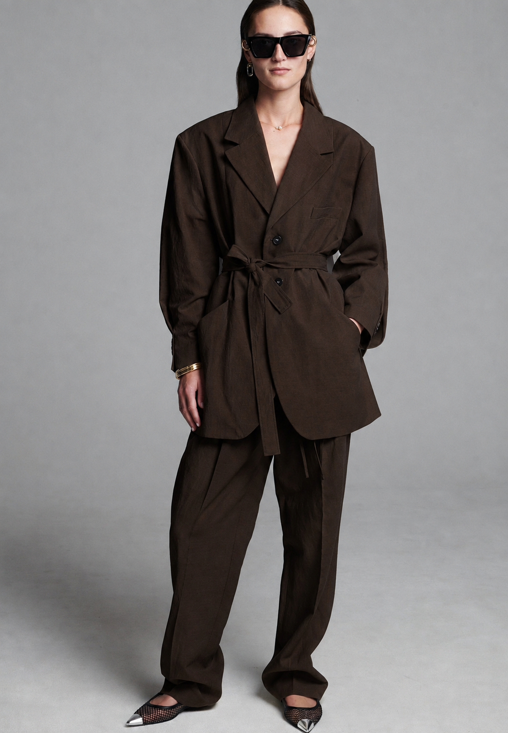Frenken - Crush wool wrap blazer