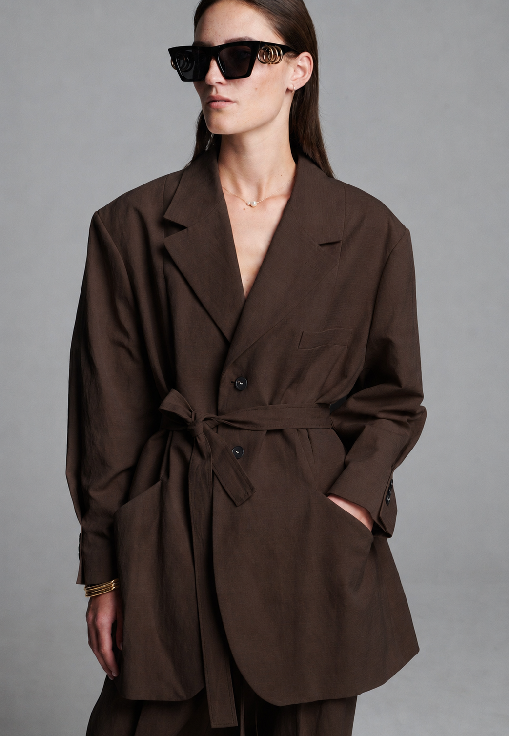 Frenken - Crush wool wrap blazer